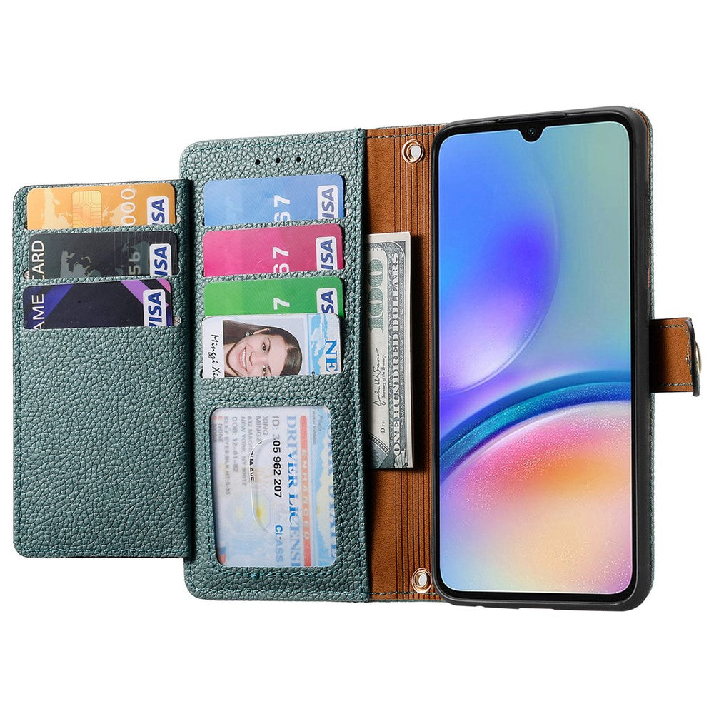 Til Samsung Galaxy A06 4G Etui RFID-blokerende lynlåslomme læderpung telefoncover