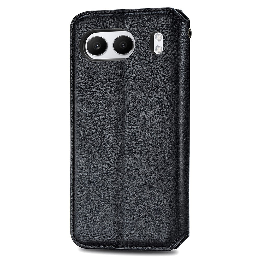 OnePlus Nord 4 PU-läderfodral Rhombus Imprint Plånboksfodral med stativ