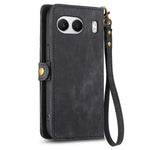 For OnePlus Nord 4 Zipper Wallet Case Geometry Lines Leather Phone Cover with Strap