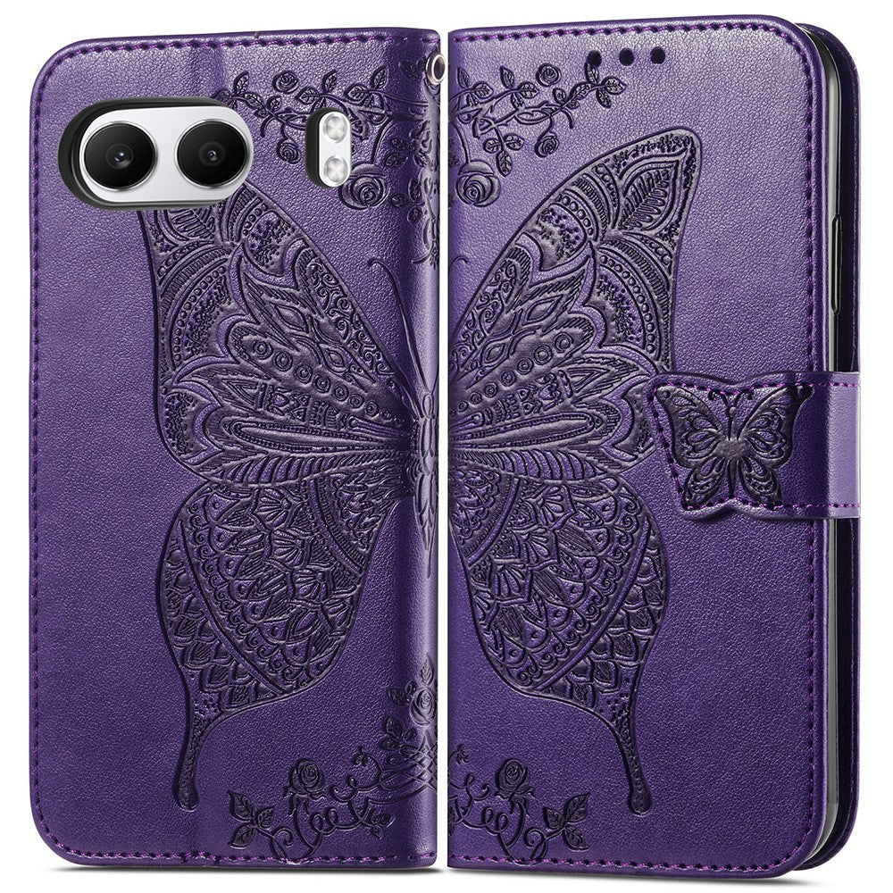 For OnePlus Nord 4 Case PU Leather Wallet Phone Cover Butterfly Pattern
