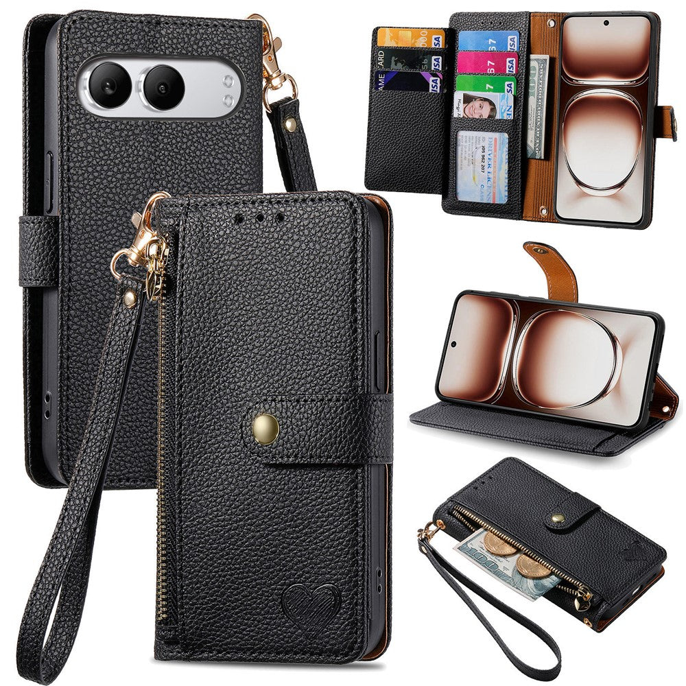 For OnePlus Nord 4 Case RFID Blocking Zipper Pocket Leather Wallet Phone Cover