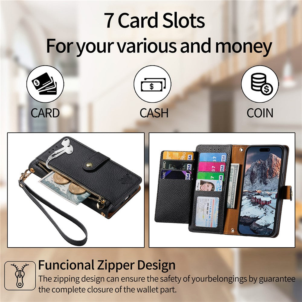 For OnePlus Nord 4 Case RFID Blocking Zipper Pocket Leather Wallet Phone Cover