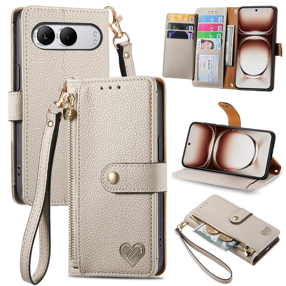For OnePlus Nord 4 Case RFID Blocking Zipper Pocket Leather Wallet Phone Cover