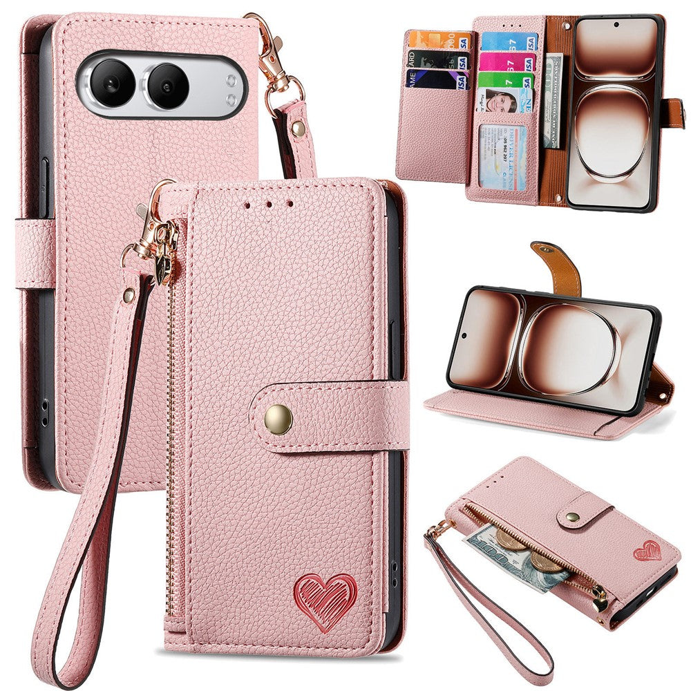 For OnePlus Nord 4 Case RFID Blocking Zipper Pocket Leather Wallet Phone Cover