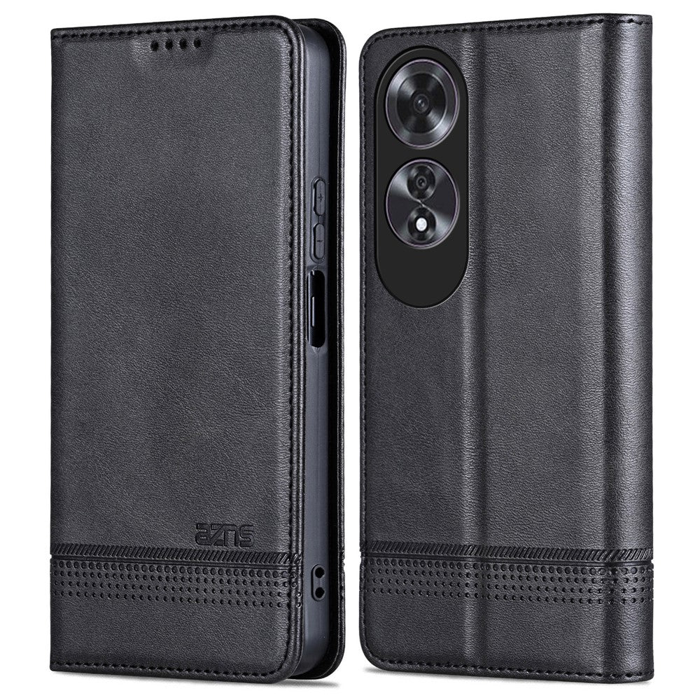 AZNS For Oppo A60 4G Case Cowhide Texture PU Leather Wallet Phone Cover