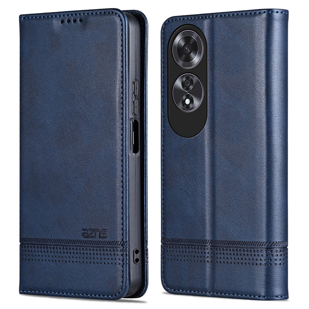 AZNS For Oppo A60 4G Case Cowhide Texture PU Leather Wallet Phone Cover
