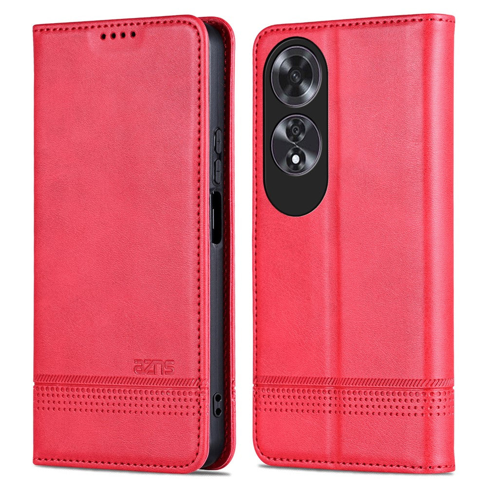 AZNS For Oppo A60 4G Case Cowhide Texture PU Leather Wallet Phone Cover