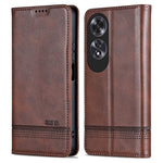 AZNS For Oppo A60 4G Case Cowhide Texture PU Leather Wallet Phone Cover