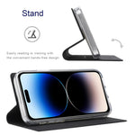 VILI DMX Series PU Leather Case for iPhone 14 Pro Max, Magnetic Absorption Stand Card Slot Flip Cover