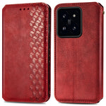 Xiaomi 14T PU-läderfodral Rhombus Imprint plånboksfodral