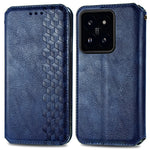 For Xiaomi 14T PU Leather Case Rhombus Imprint Wallet Stand Phone Cover