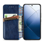 For Xiaomi 14T PU Leather Case Rhombus Imprint Wallet Stand Phone Cover