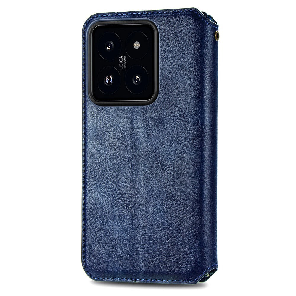 Xiaomi 14T PU-läderfodral Rhombus Imprint plånboksfodral