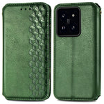 For Xiaomi 14T PU Leather Case Rhombus Imprint Wallet Stand Phone Cover