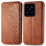 Xiaomi 14T PU-läderfodral Rhombus Imprint plånboksfodral