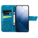 For Xiaomi 14T Case PU Leather Wallet Phone Cover Butterfly Pattern