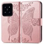 For Xiaomi 14T Case PU Leather Wallet Phone Cover Butterfly Pattern