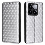 Xiaomi 14T Plånboksfodral Rhombus Präglat Lädermobilfodral