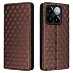 For Xiaomi 14T Wallet Case Rhombus Imprinted Leather Phone Cover