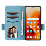 Xiaomi 14T-skal med handledsrem i litchitexturerat PU-läder, plånboksfodral