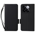 Xiaomi 14T-skal med handledsrem i litchitexturerat PU-läder, plånboksfodral