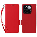 Xiaomi 14T-skal med handledsrem i litchitexturerat PU-läder, plånboksfodral