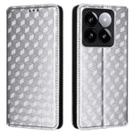 For Xiaomi 14T Pro Wallet Case Rhombus Imprinted Leather Phone Cover