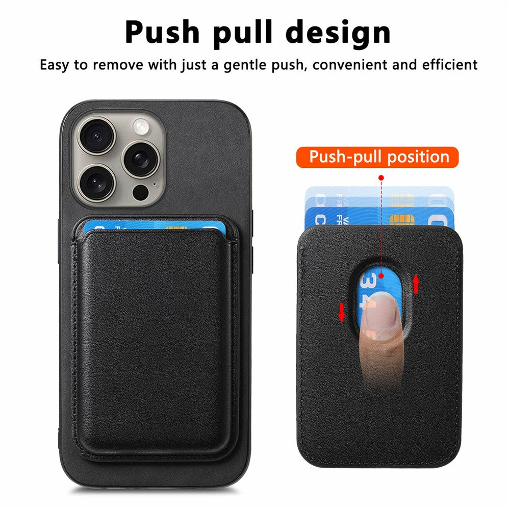 B2 For iPhone 16 Pro Case Detachable Magnetic Card Bag Leather+TPU Phone Cover