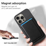 B2 For iPhone 16 Pro Case Detachable Magnetic Card Bag Leather+TPU Phone Cover
