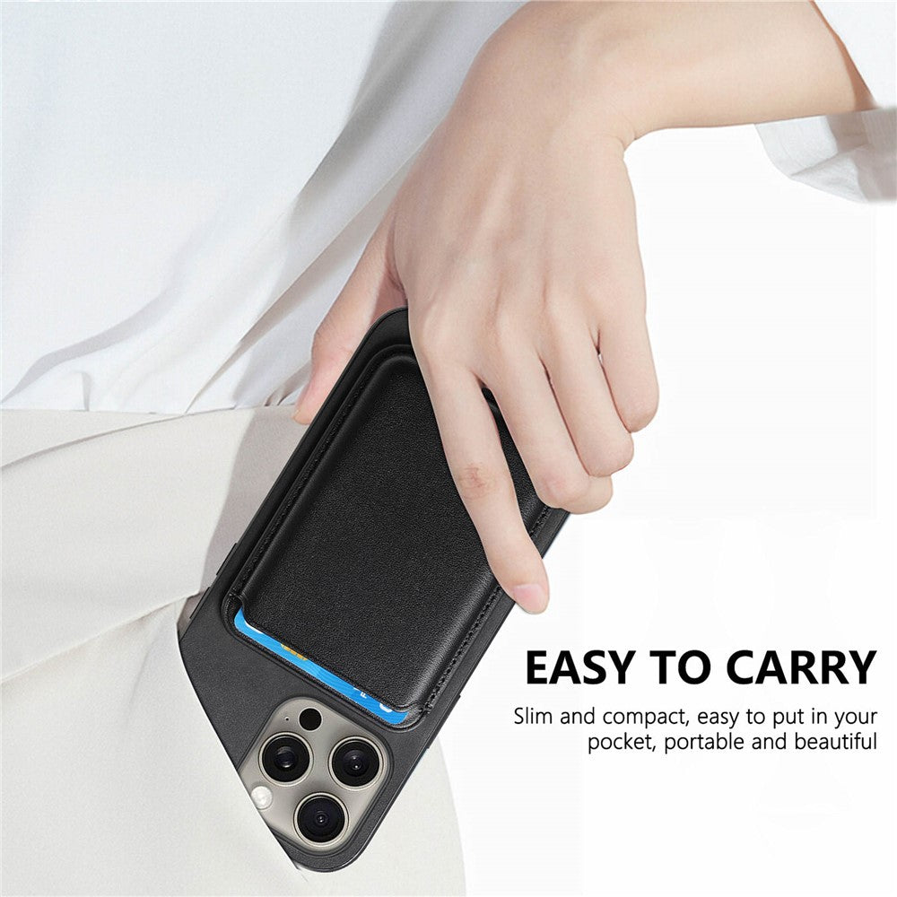 B2 For iPhone 16 Pro Case Detachable Magnetic Card Bag Leather+TPU Phone Cover