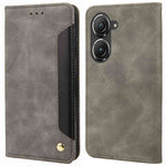 Til Asus Zenfone 9 5G Anti-fald Splejsning Telefoncover PU Læder Magnetisk Auto-absorberende Skin-touch Følelse Telefonpung Etui med Stand