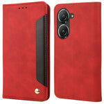 Til Asus Zenfone 9 5G Anti-fald Splejsning Telefoncover PU Læder Magnetisk Auto-absorberende Skin-touch Følelse Telefonpung Etui med Stand