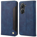 Til Asus Zenfone 9 5G Anti-fald Splejsning Telefoncover PU Læder Magnetisk Auto-absorberende Skin-touch Følelse Telefonpung Etui med Stand