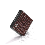 ABEEL For Huawei nova Flip 5G Case Genuine Cow Leather Back Phone Cover Crocodile Texture