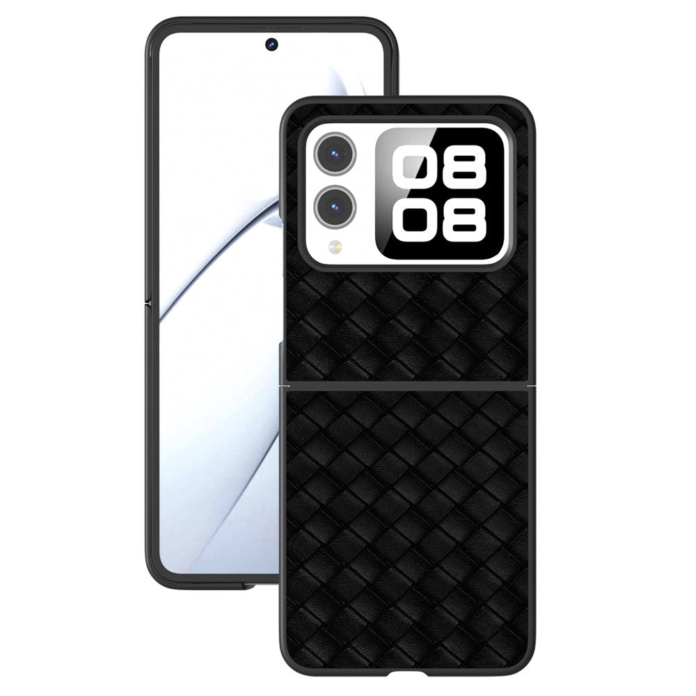 Huawei Nova Flip 5G-skal i vävd textur, PU-läderbelagt PC-mobilskal
