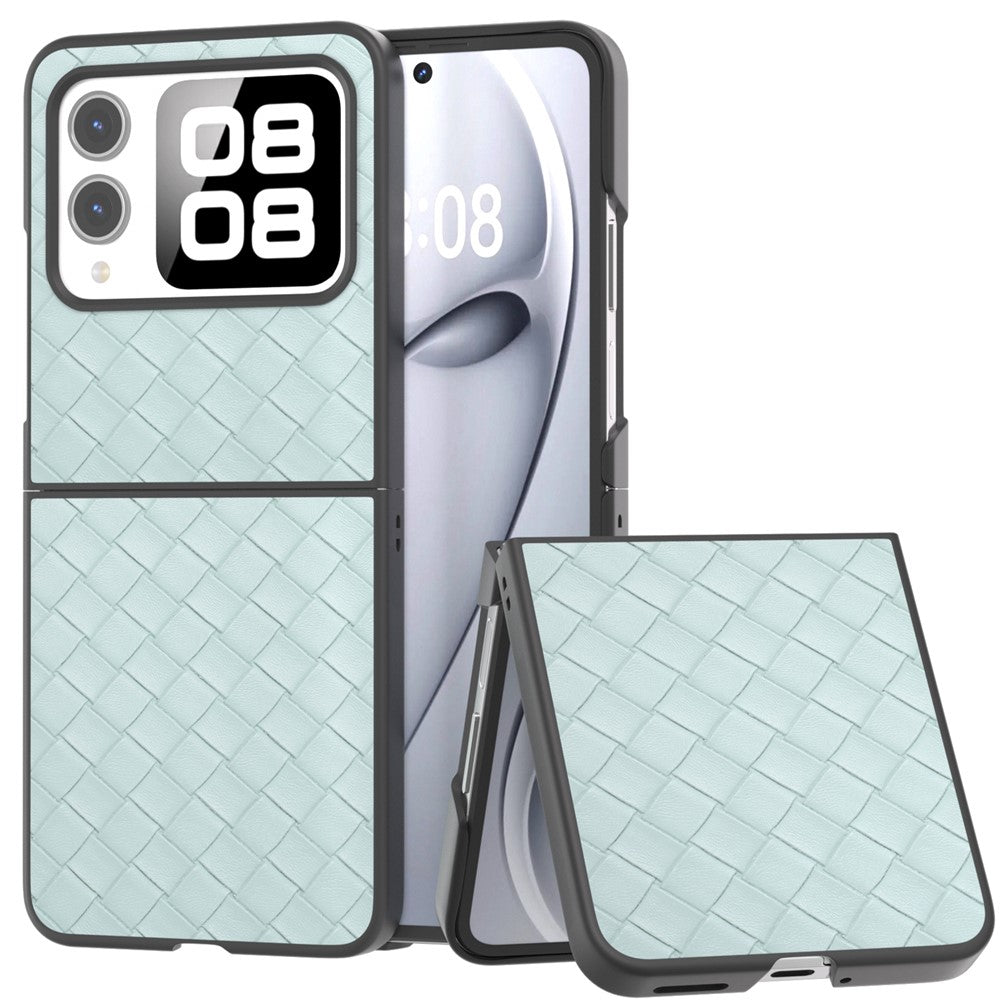 Huawei Nova Flip 5G-skal i vävd textur, PU-läderbelagt PC-mobilskal