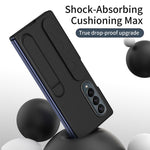 For Samsung Galaxy Z Fold3 5G Case Kickstand Wristband PC+Silicone Phone Cover