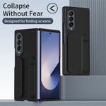 For Samsung Galaxy Z Fold3 5G Case Kickstand Wristband PC+Silicone Phone Cover