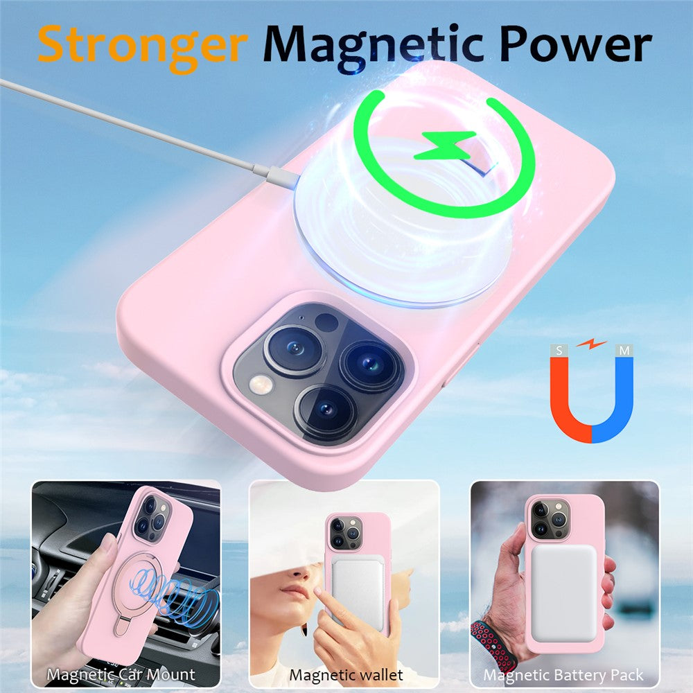 iPhone 16 Pro Skal MagSafe med Ställ PC/Silikon - Grårosa