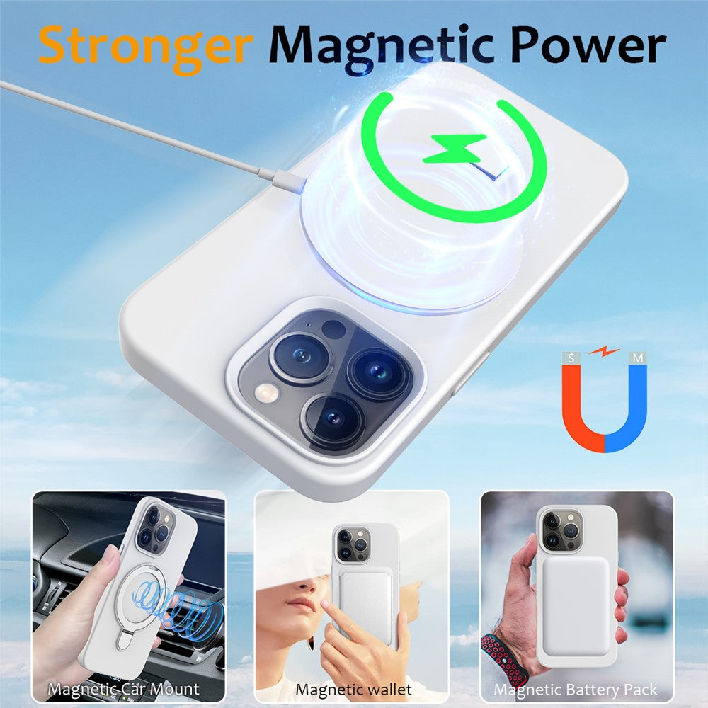 For iPhone 16 Pro Max Case Compatible with MagSafe Kickstand PC + Silicone Phone Cover