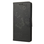 Asus Zenfone 9 5G Magnetiskt spänne PU-lädermobilskal Stora fjärilar Blommönster Prägling Reptåligt mobilskal Plånboksställ med rem