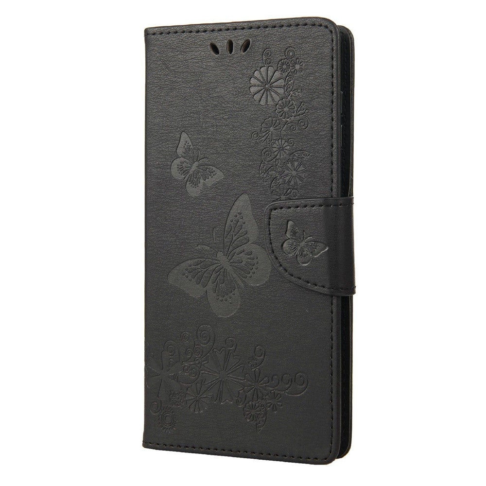 Asus Zenfone 9 5G Magnetiskt spänne PU-lädermobilskal Stora fjärilar Blommönster Prägling Reptåligt mobilskal Plånboksställ med rem