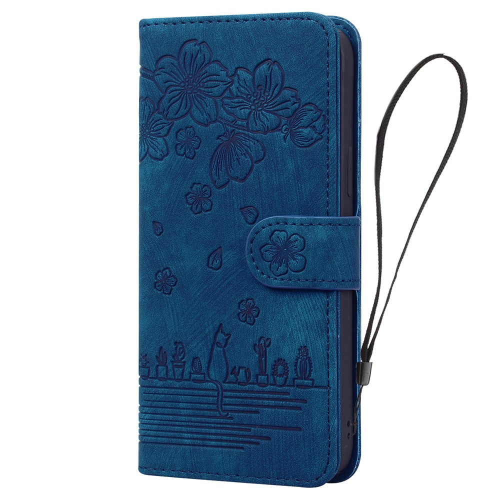 For Google Pixel 10 Pro / Pixel 10 / Pixel 9 Pro / Pixel 9 Case Flip Stand Leather Phone Cover Cherry Blossom Cat Imprinted