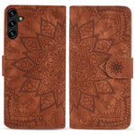 For Samsung Galaxy A16 5G / A16 4G Case PU Leather Wallet Flip Phone Cover Flower Imprinted