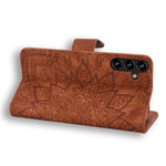 For Samsung Galaxy A16 5G / A16 4G Case PU Leather Wallet Flip Phone Cover Flower Imprinted