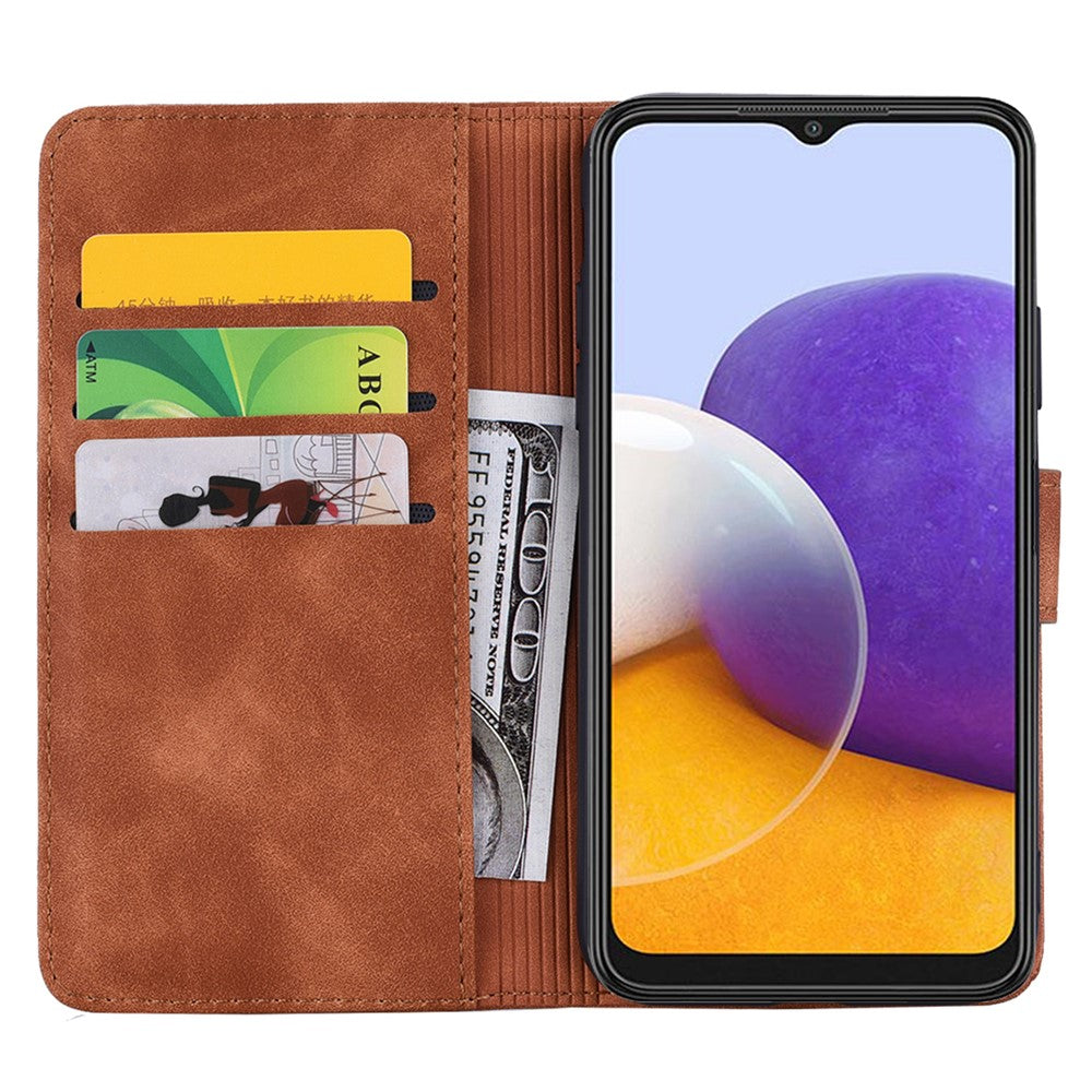 For Samsung Galaxy A16 5G / A16 4G Case PU Leather Wallet Flip Phone Cover Flower Imprinted