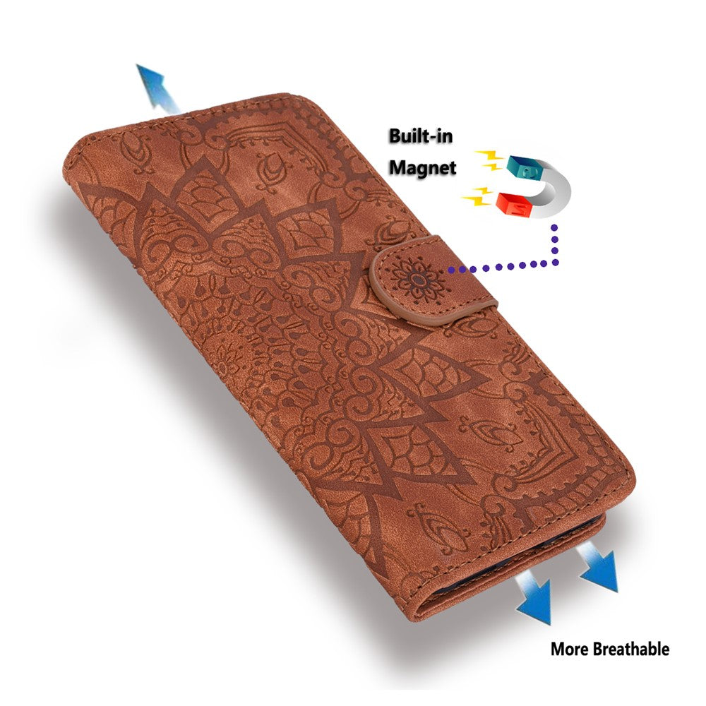 For Samsung Galaxy A16 5G / A16 4G Case PU Leather Wallet Flip Phone Cover Flower Imprinted
