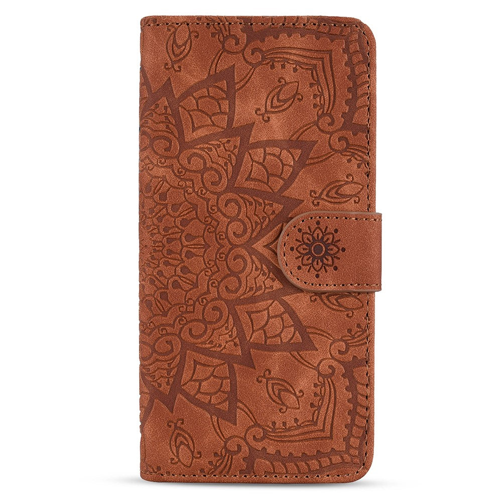 For Samsung Galaxy A16 5G / A16 4G Case PU Leather Wallet Flip Phone Cover Flower Imprinted