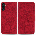 For Samsung Galaxy A16 5G / A16 4G Case PU Leather Wallet Flip Phone Cover Flower Imprinted