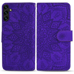 For Samsung Galaxy A16 5G / A16 4G Case PU Leather Wallet Flip Phone Cover Flower Imprinted